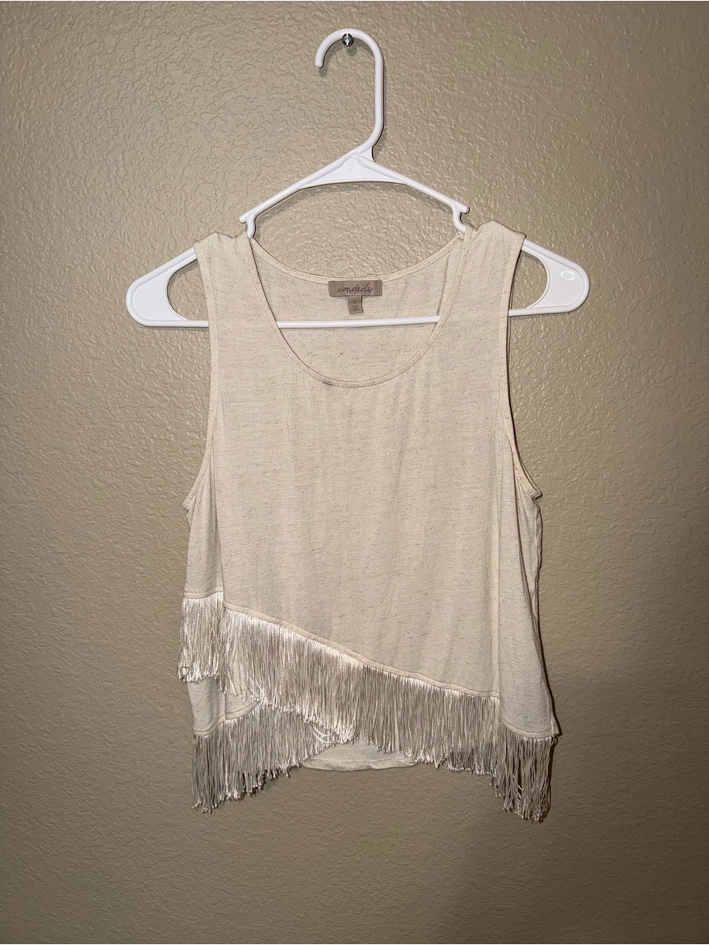 Wonderly Cream Fringe Tank Top